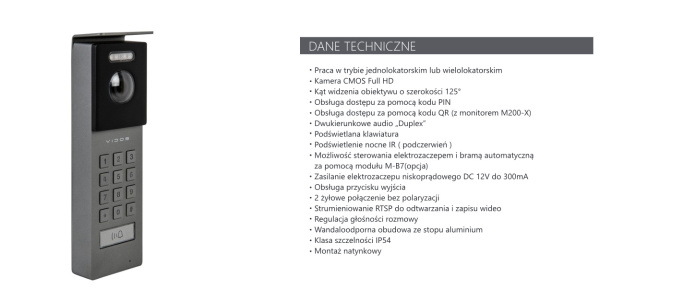 Vidos S202 Stacja zewnętrzna wideodomofonu IP